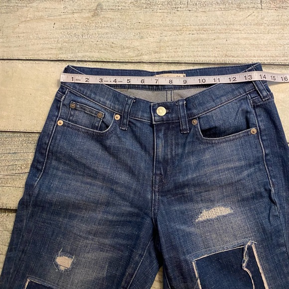 Madewell the Slim boy jean patches -Up Edition Springfield Wash distress jeans. - Picture 5 of 11